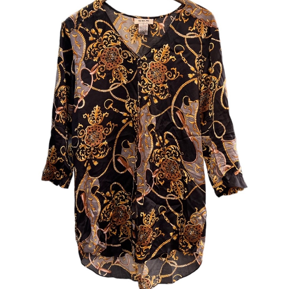 ⚫️100% silk SILX by August Silk long top/ dress